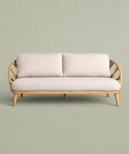 Sofá 3 plazas teca y fibra artifical «Krabi»