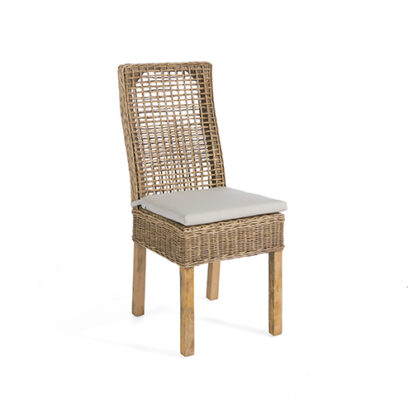 Esszimmerstühle aus Rattan und Holz