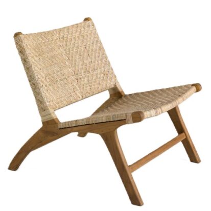 Sillón auxiliar teca rattan "Mudra"