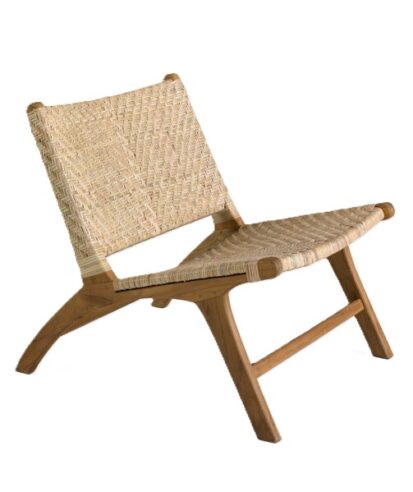 Sillón auxiliar teca rattan "Mudra"