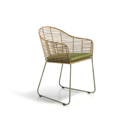 Esszimmerstühle aus Rattan und Schmiedeeisen