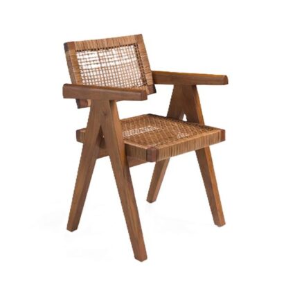 Esszimmerstuhl aus Holz und Rattan „Portia“
