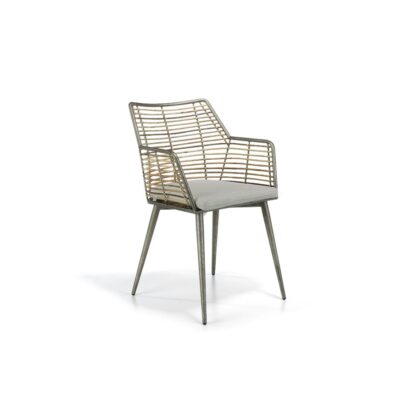 Esszimmerstuhl aus Rattan und Schmiedeeisen „Sienna“